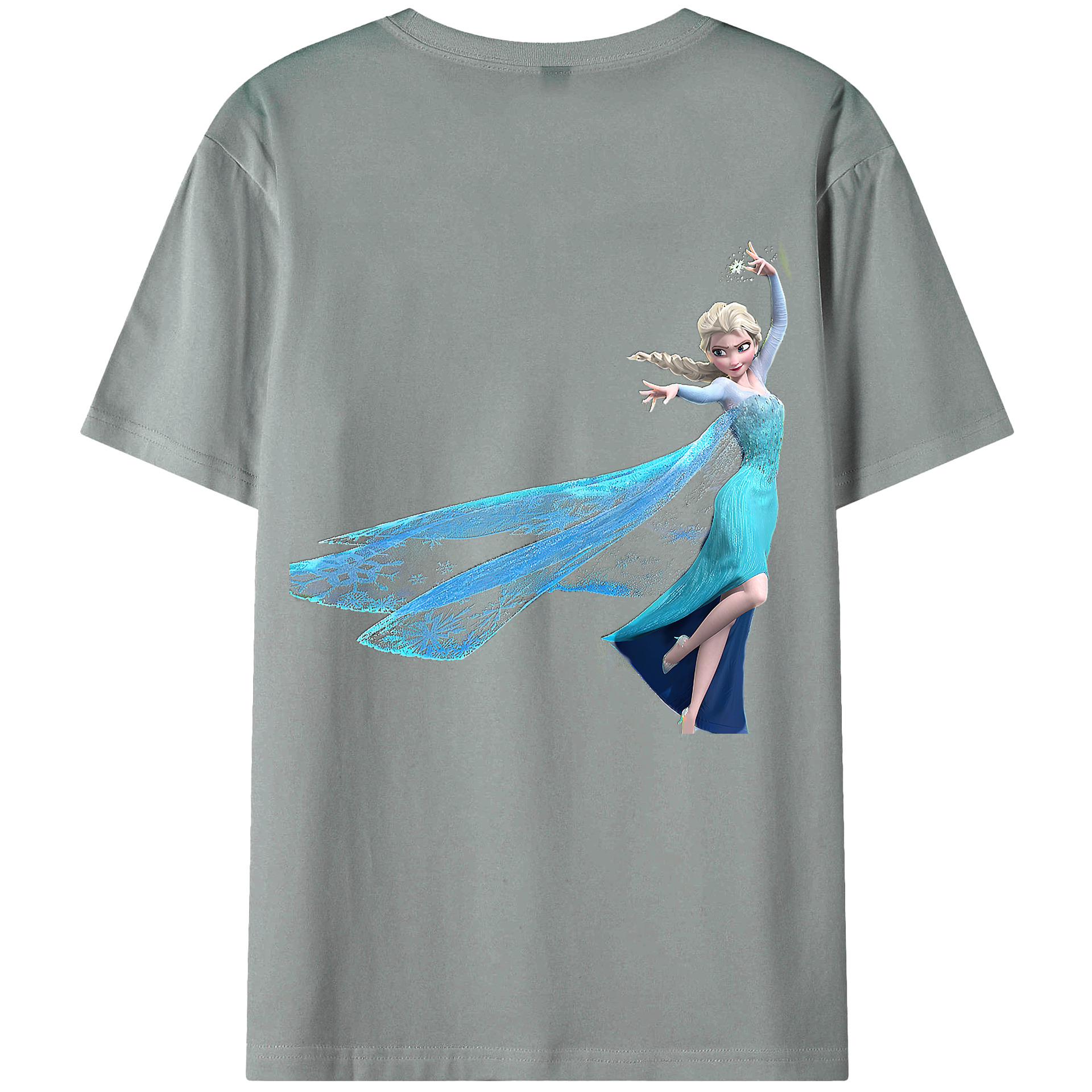 （画像用） アナと雪の女王 アンナ エルサ Frozen Anna Elsa 綿100％ メンズ半袖Tシャツ（バックプリント） 通気性